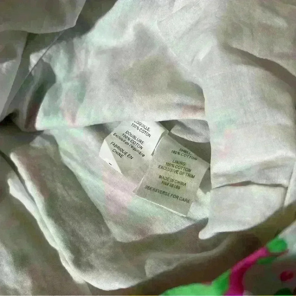 Lilly Pulitzer Strapless Dress Size 4 Tie Back Floral White Green Pink - Picture 6 of 11